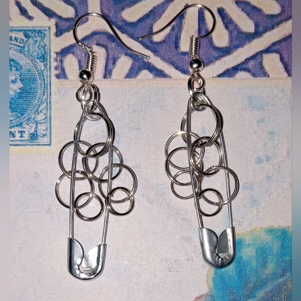 Cute Handmade Safety Pin Earrings